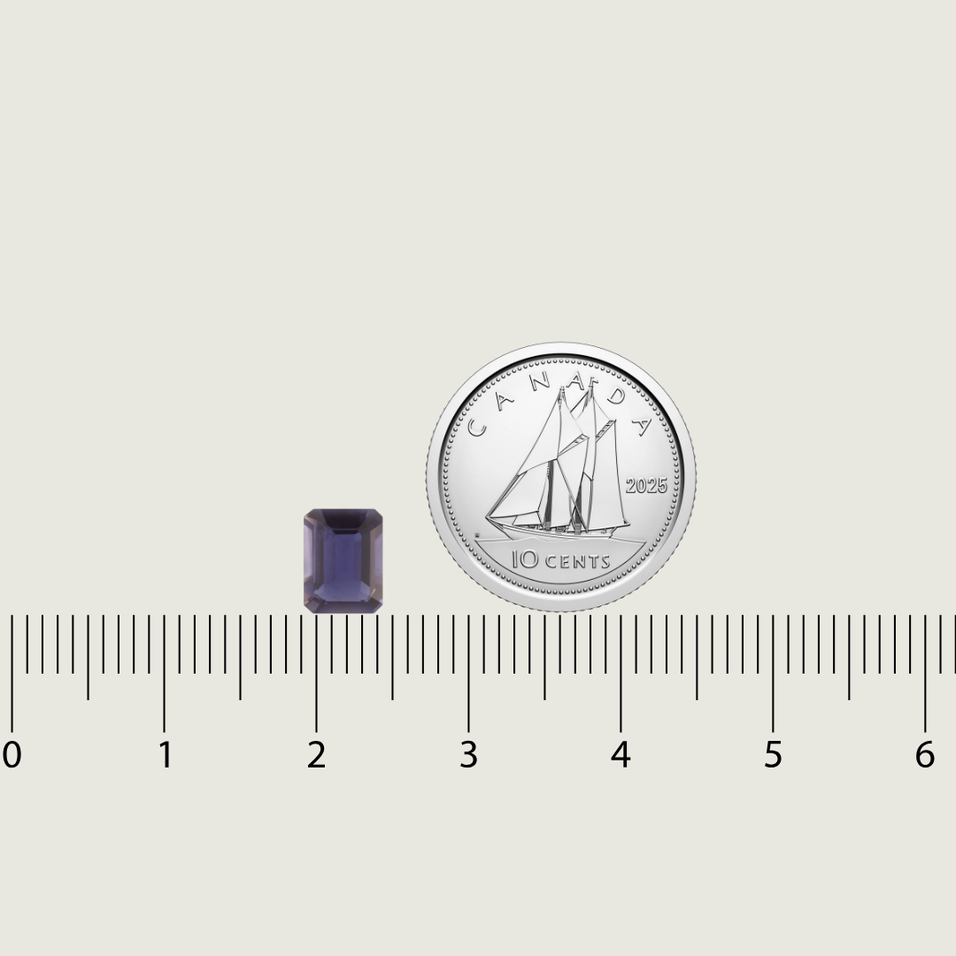 7x5 mm Emerald Step-Cut AA Natural Iolite