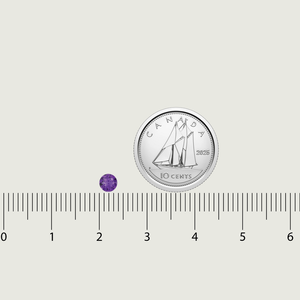 Mathieu Blanchard Améthyste Naturel Taille Brillant Rond 4 mm