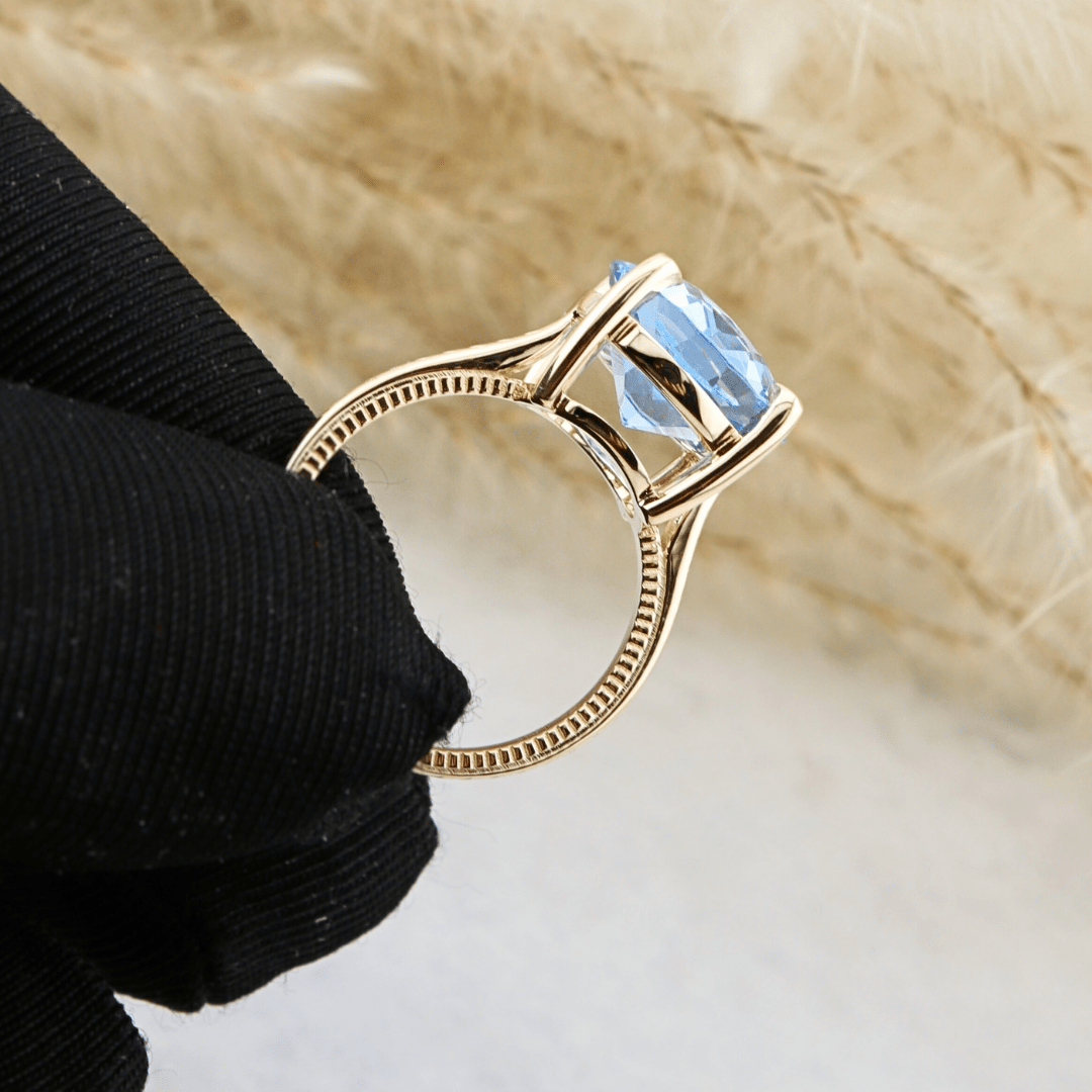 Mathieu Blanchard Bagues Bague Solitaire en or 14K - 18K ou platine et saphir