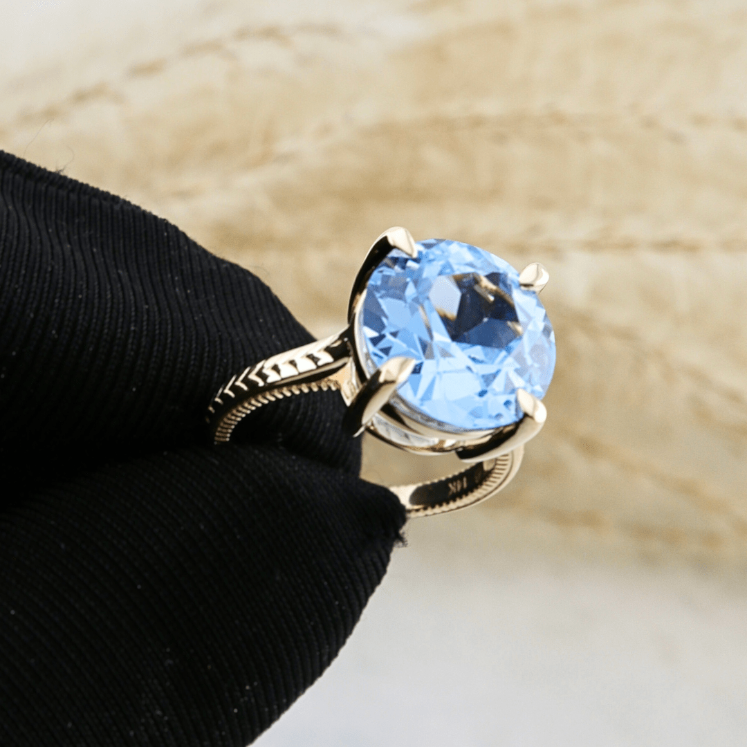 Mathieu Blanchard Bagues Bague Solitaire en or 14K - 18K ou platine et saphir