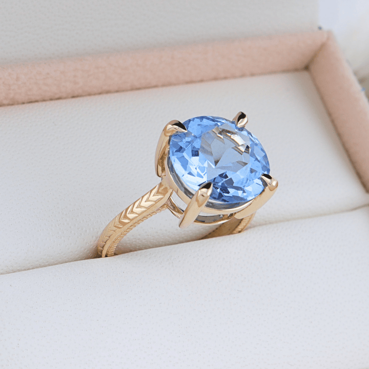 Mathieu Blanchard Bagues Bague Solitaire en or 14K - 18K ou platine et saphir