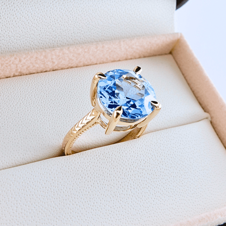 Mathieu Blanchard Bagues Bague Solitaire en or 14K - 18K ou platine et saphir