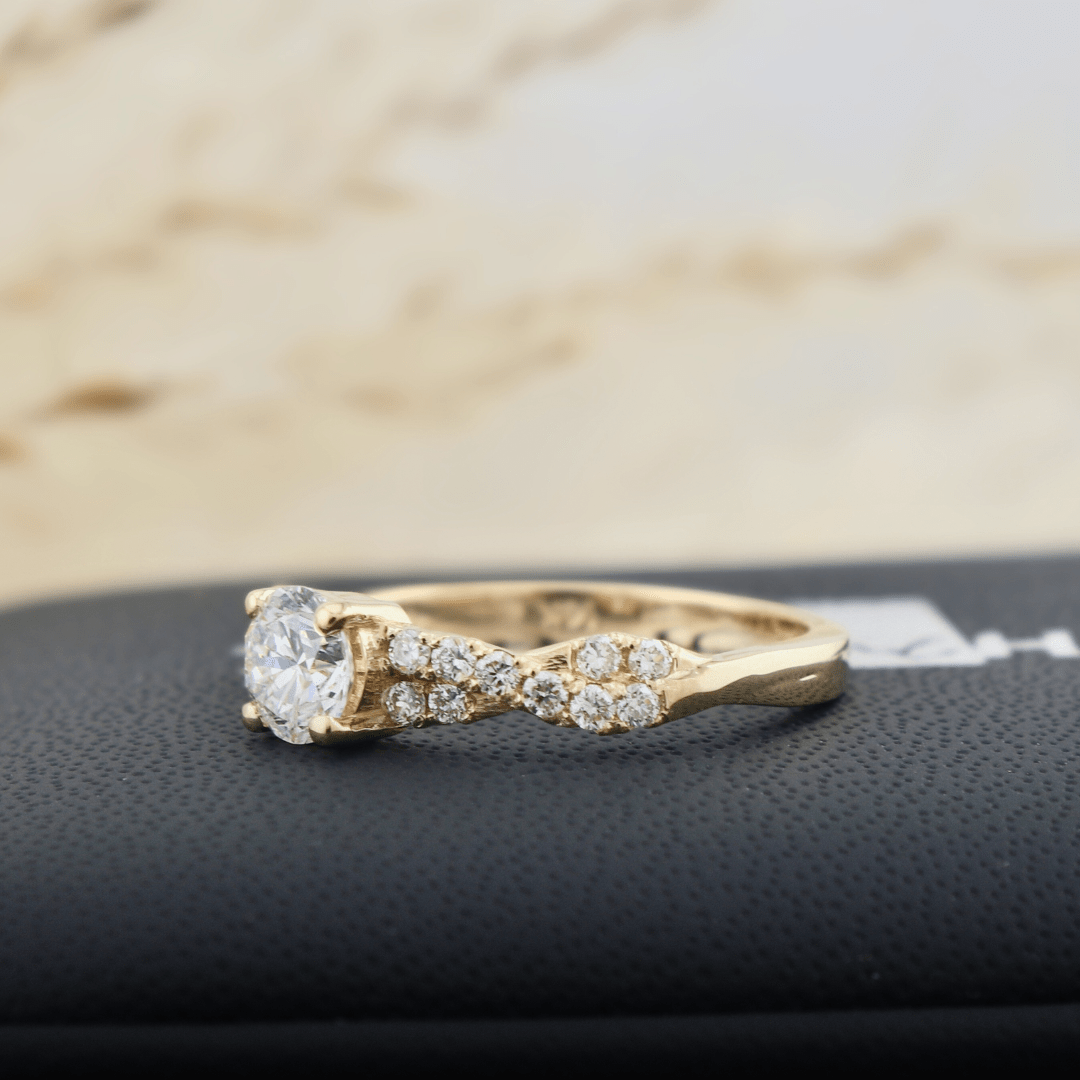 Mathieu Blanchard Bagues Bague solitaire Torsade en or 14K - 18K ou platine et diamant 0,5 ct