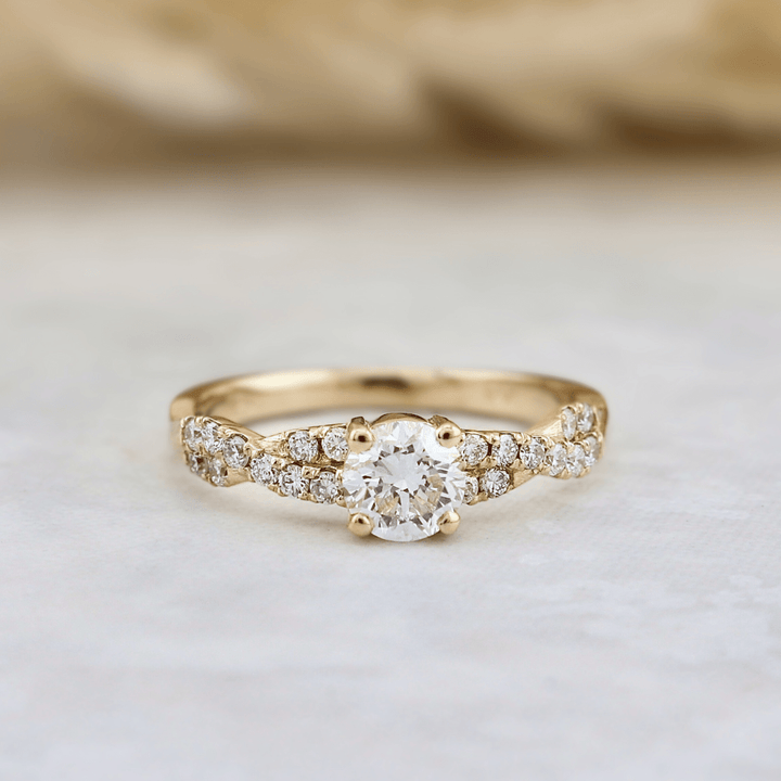 Mathieu Blanchard Bagues Bague solitaire Torsade en or 14K - 18K ou platine et diamant 0,5 ct