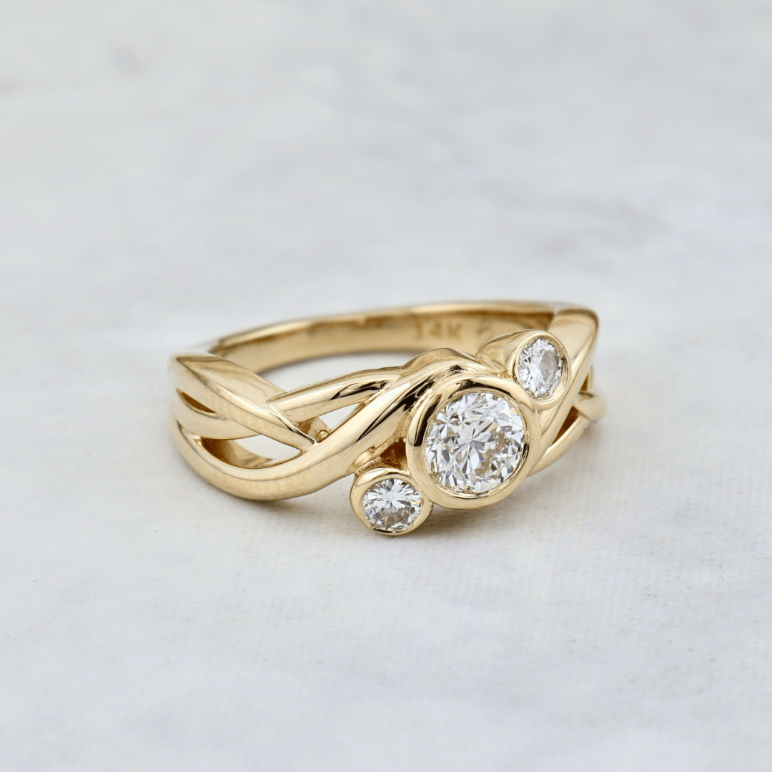 Mathieu Blanchard Bagues Bague Torsade en or 14K - 18K ou platine et diamants