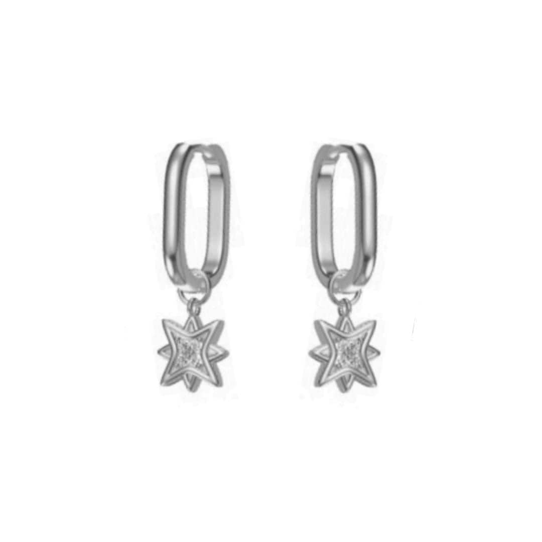 Mathieu Blanchard Boucles d'oreilles Boucles d'oreilles Huggies Étoiles du Nord en argent sterling