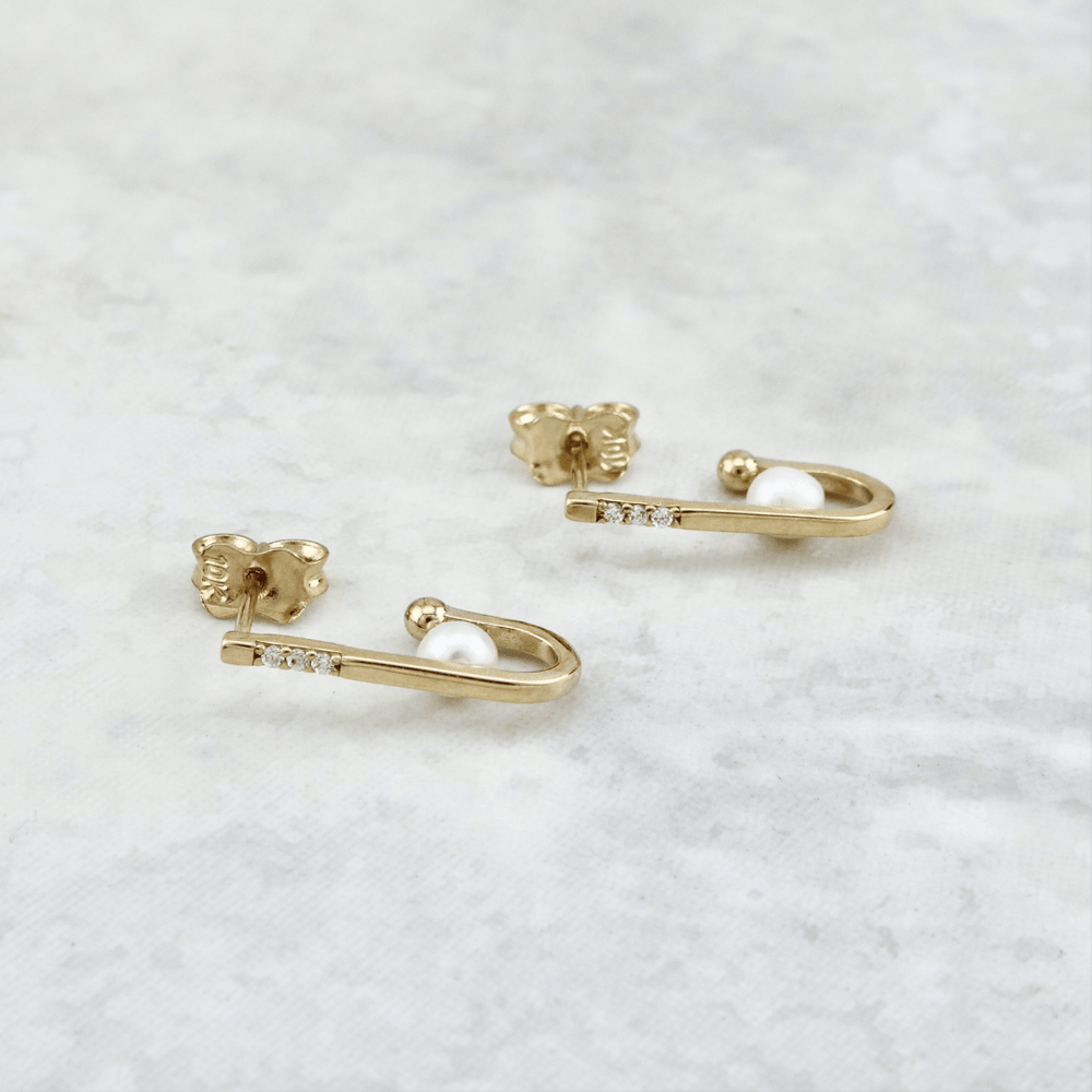 Mathieu Blanchard Joaillerie Boucles d'oreilles Perles en or 10K