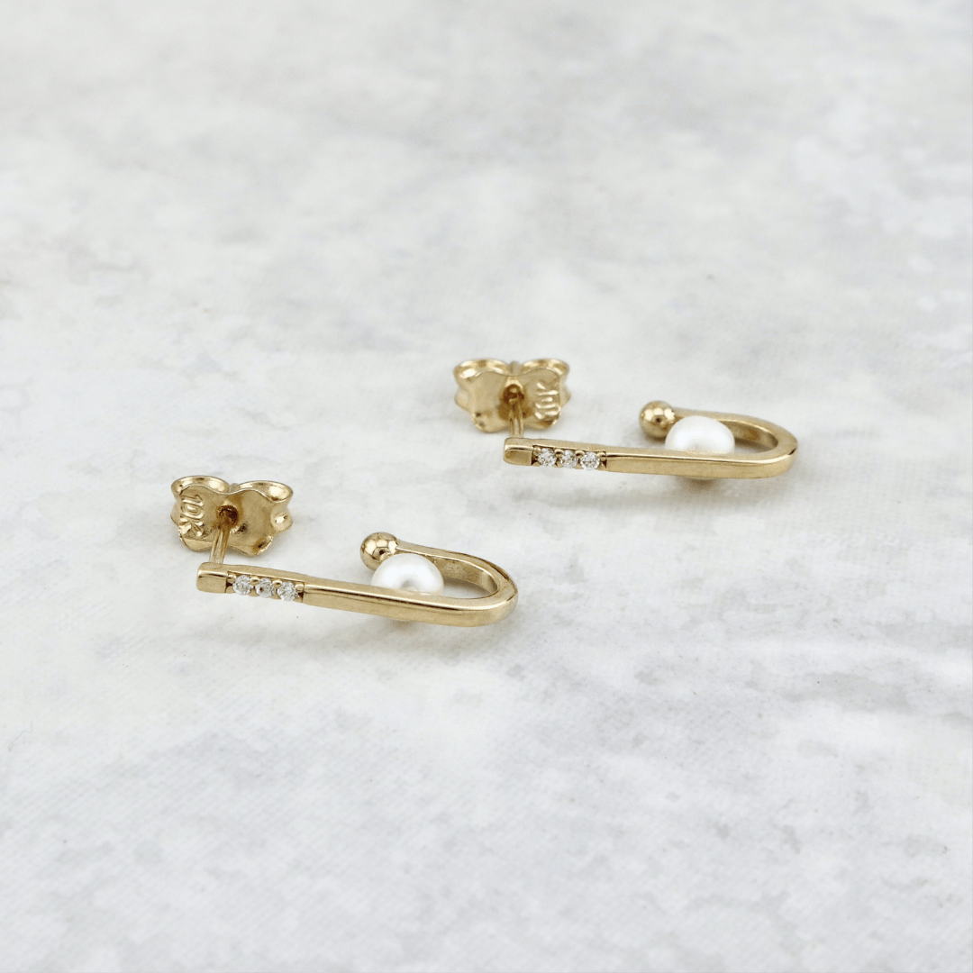 Mathieu Blanchard Joaillerie Boucles d'oreilles Perles en or 10K