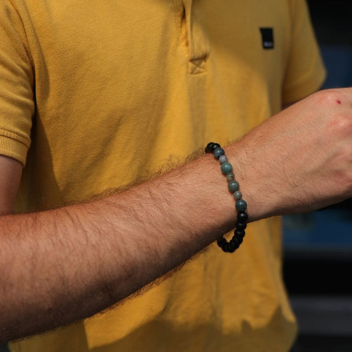 Mathieu Blanchard Bracelet Balance en onyx et quartz