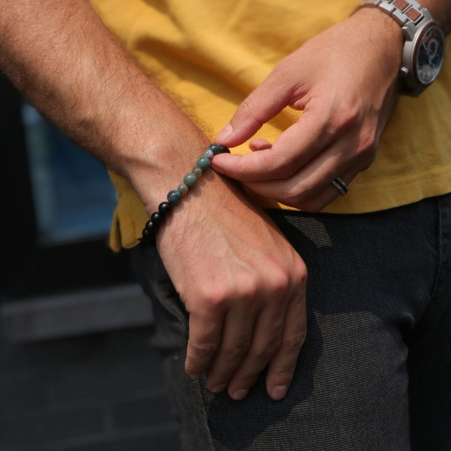 Balance Bracelet with Onyx and Quartz - Main Image