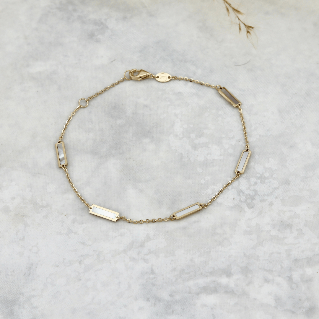 - Bracelet Barres nacré en or 10K