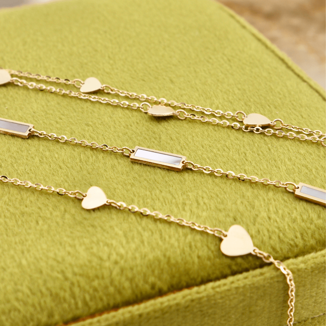 - Bracelet Barres nacré en or 10K
