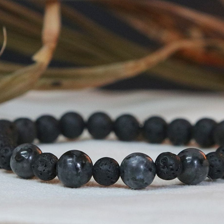 Mathieu Blanchard Bracelet Magmatique en labradorite et pierre de lave