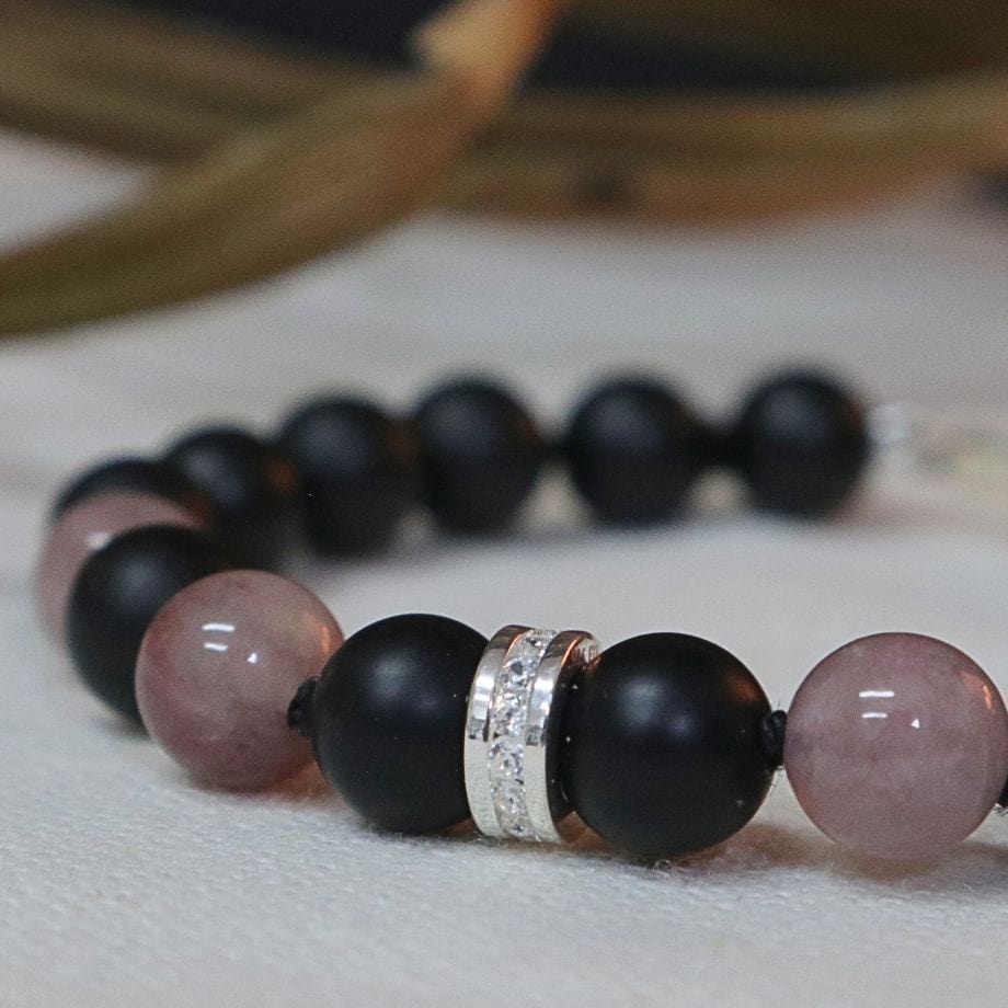 Mathieu Blanchard Bracelets Bracelet quartz, onyx et argent sterling