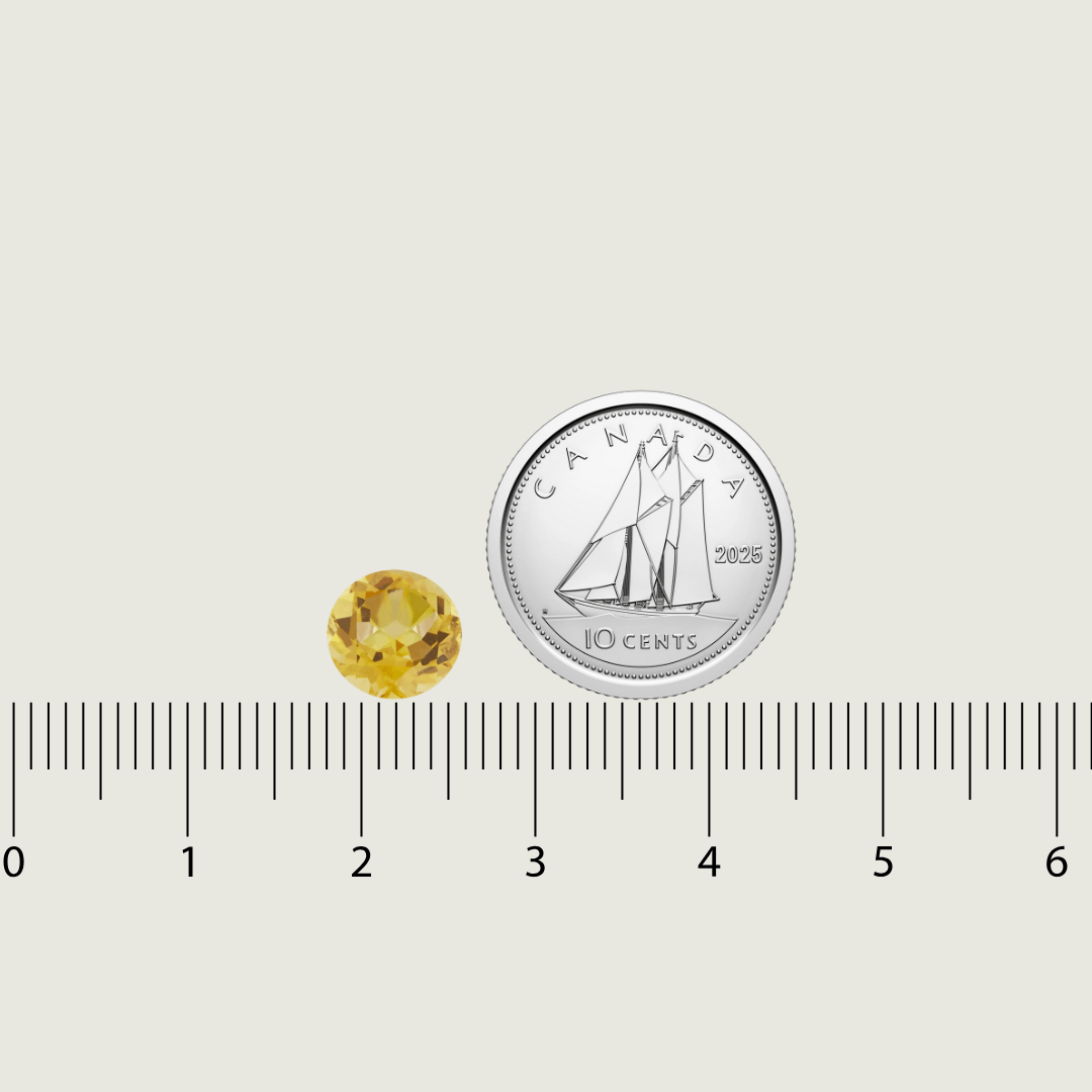 Mathieu Blanchard Citrine Naturel Taille Brillant Rond 8 mm