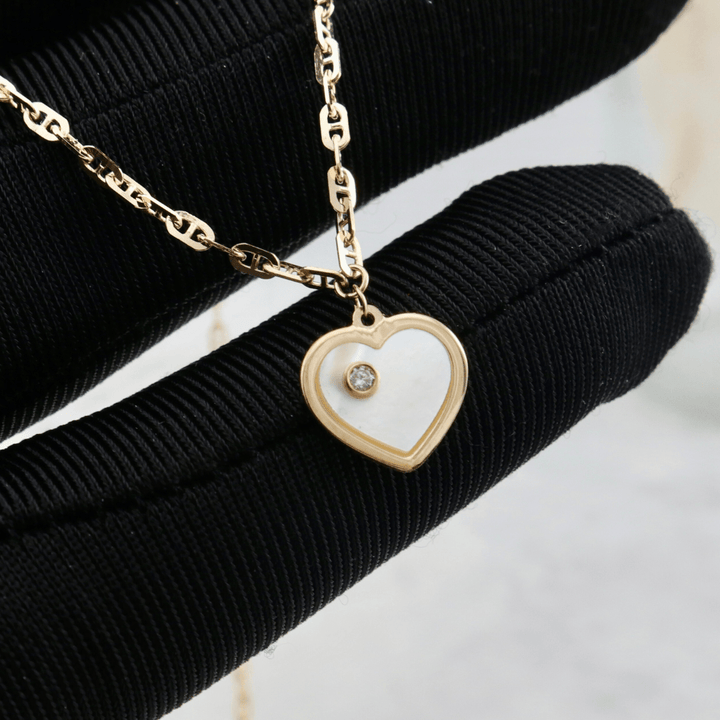 - Colliers Collier Coeur Nacré en or 10K
