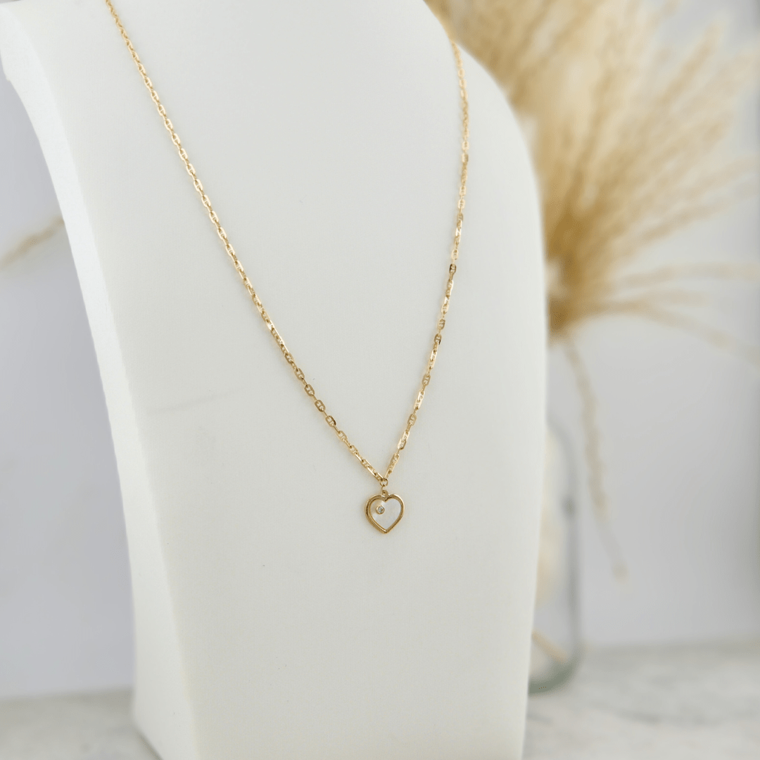 - Colliers Collier Coeur Nacré en or 10K