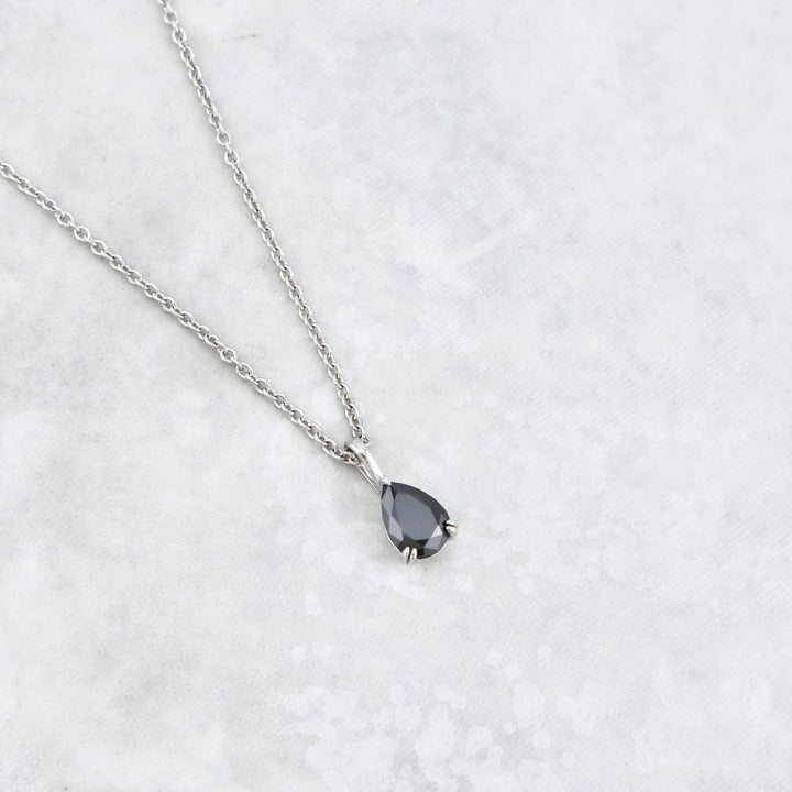 Mathieu Blanchard Collier Collier Moissanite noire en or 10K - 14K - 18K ou platine