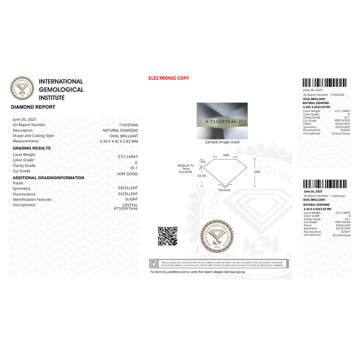 Mathieu Blanchard Diamant Naturel Taille Oval 0,51 ct G VS1