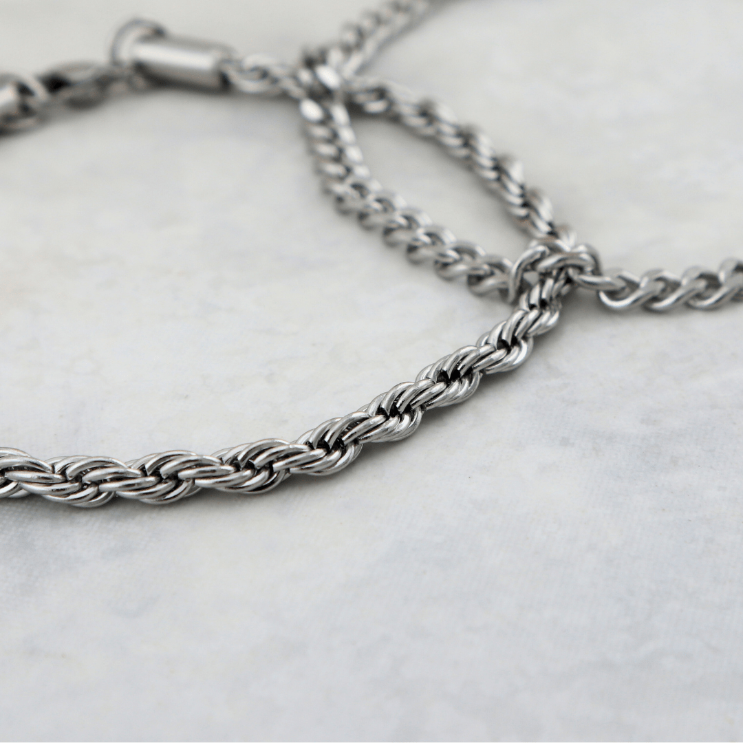 Mathieu Blanchard Bracelets Duo de bracelets Torsade & Gourmette en acier