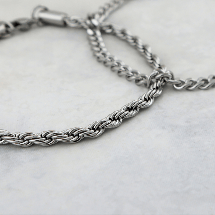 Mathieu Blanchard Bracelets Duo de bracelets Torsade & Gourmette en acier