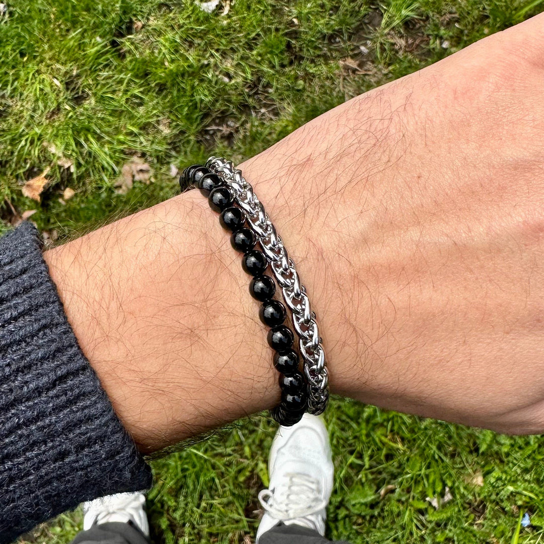 Mathieu Blanchard Bracelets Bracelet Stone en acier et agate