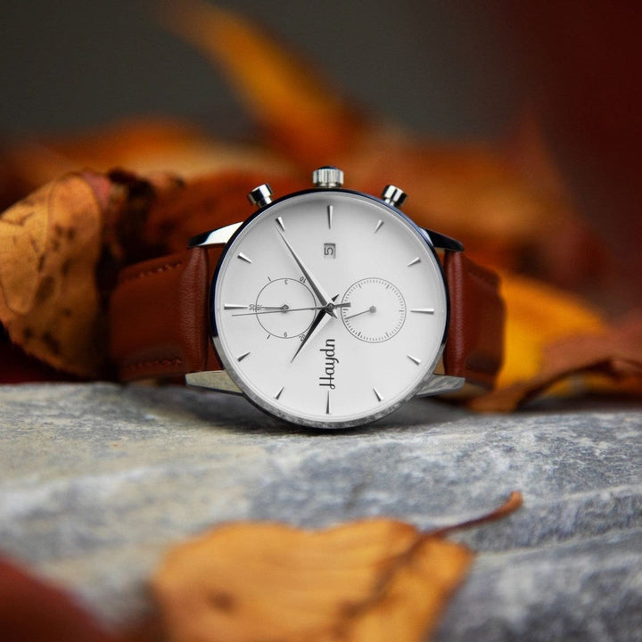 Haydn Montres Montre chrono William en cuir tan