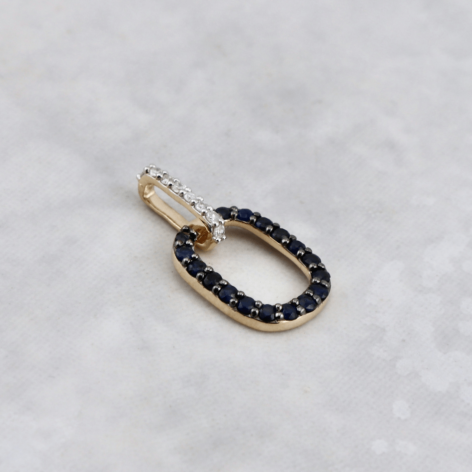 - Pendentifs Pendentif en or 14K, diamants et saphirs