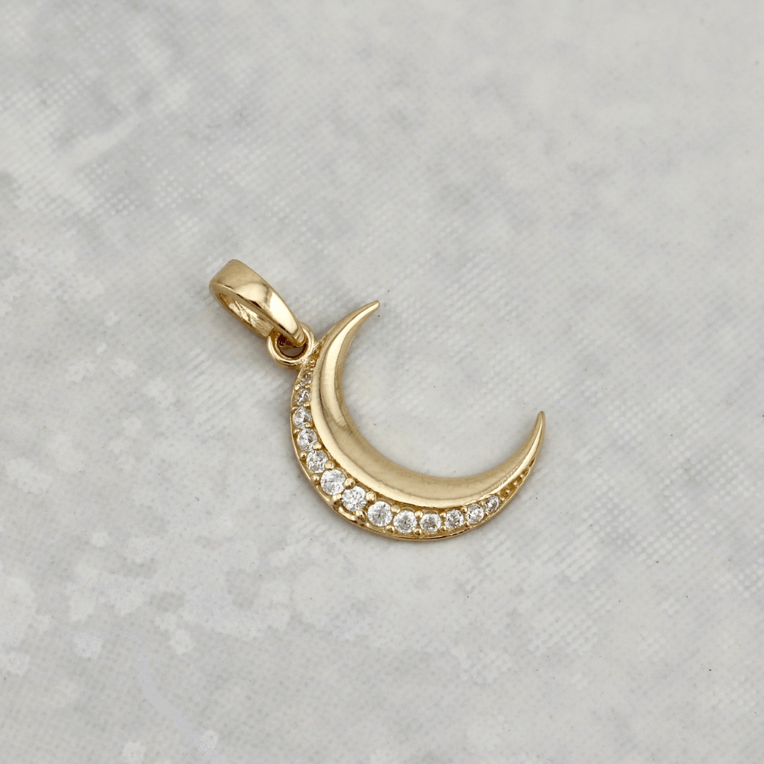 Charm lune en cuivre, Phases de lune en cuivre brut avec 1 boucle, Apprêts pour boucles d'oreilles (30x7x0,80 mm) SMP2831 - France