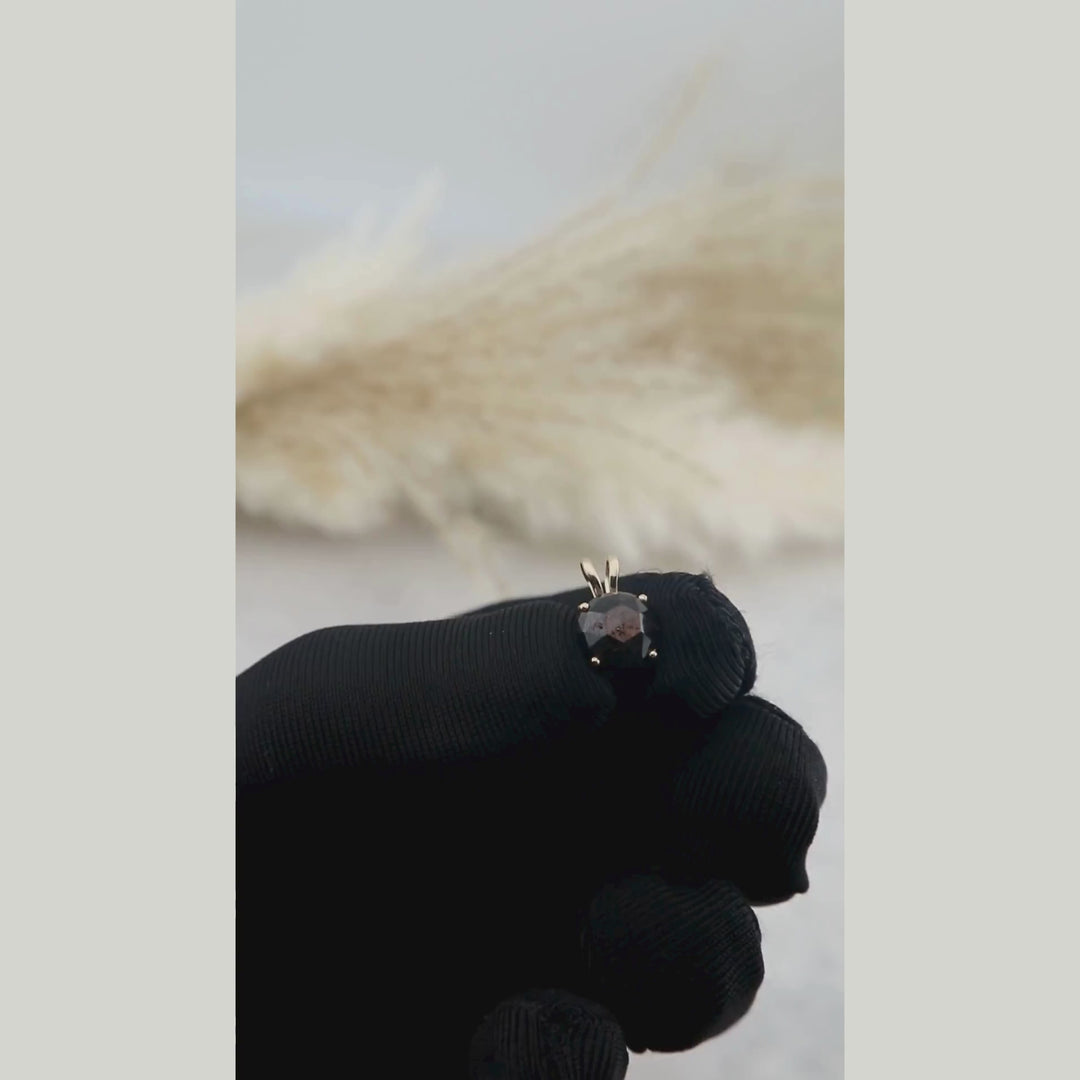 Pendentif en or 14K - 18K ou platine et Saphir Doré