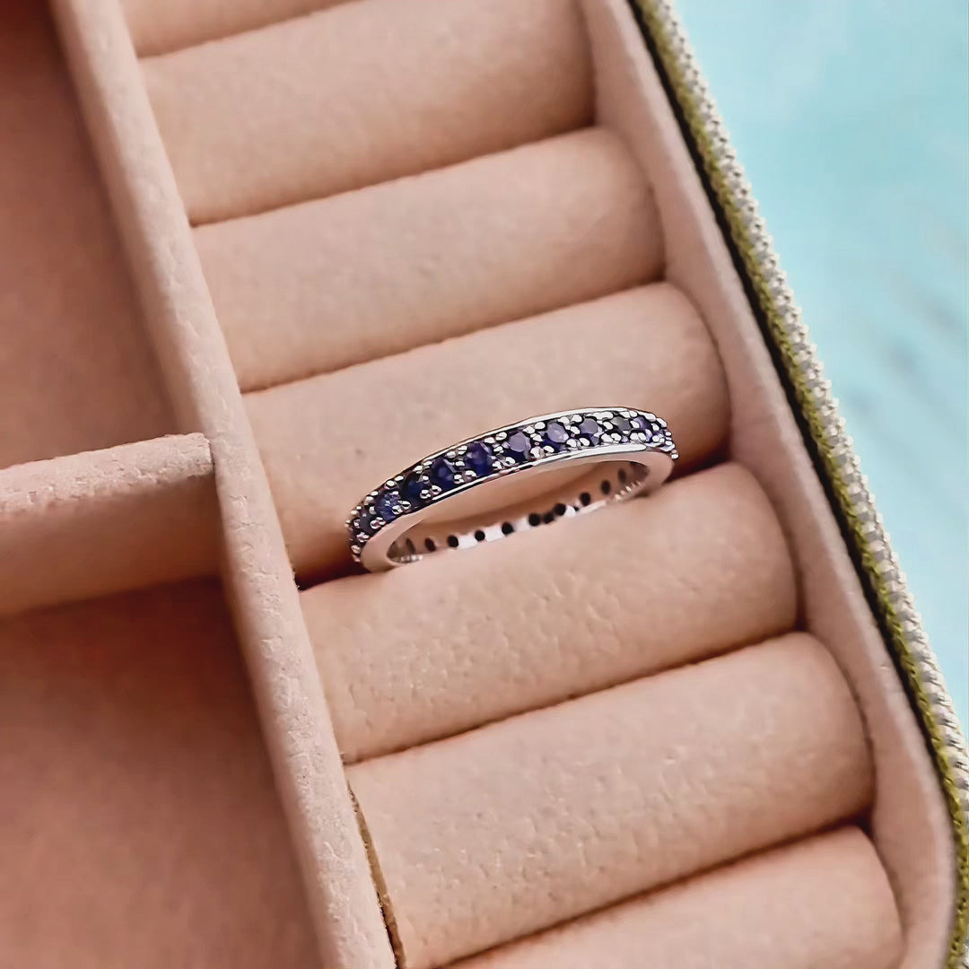 Bague Éternité en or 14K - 18K ou platine et saphirs