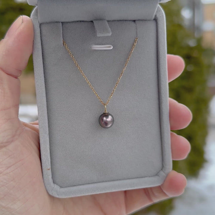 Tahitian Round pearl 14K Gold Necklace