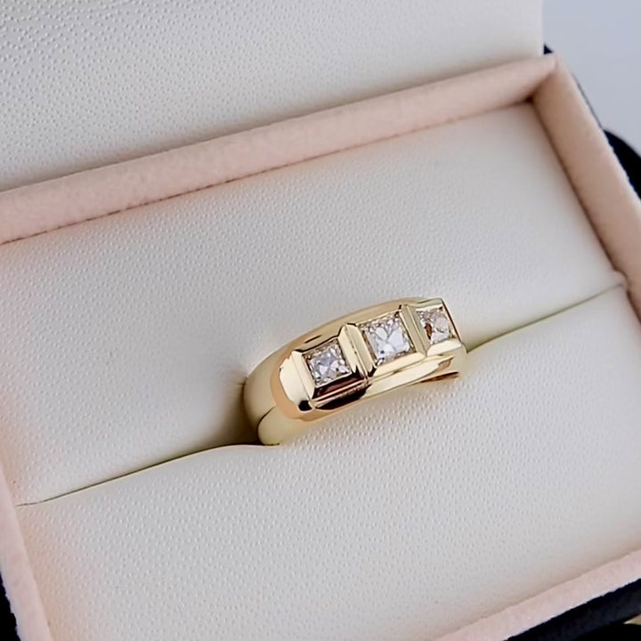 Bague Princesse en or 14K - 18K ou platine et diamants