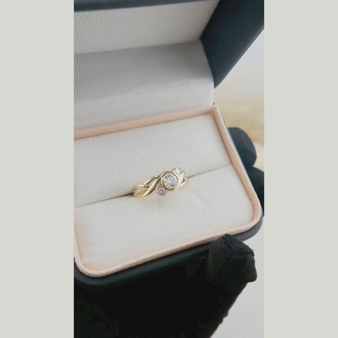 Bague Torsade en or 14K - 18K ou platine et diamants