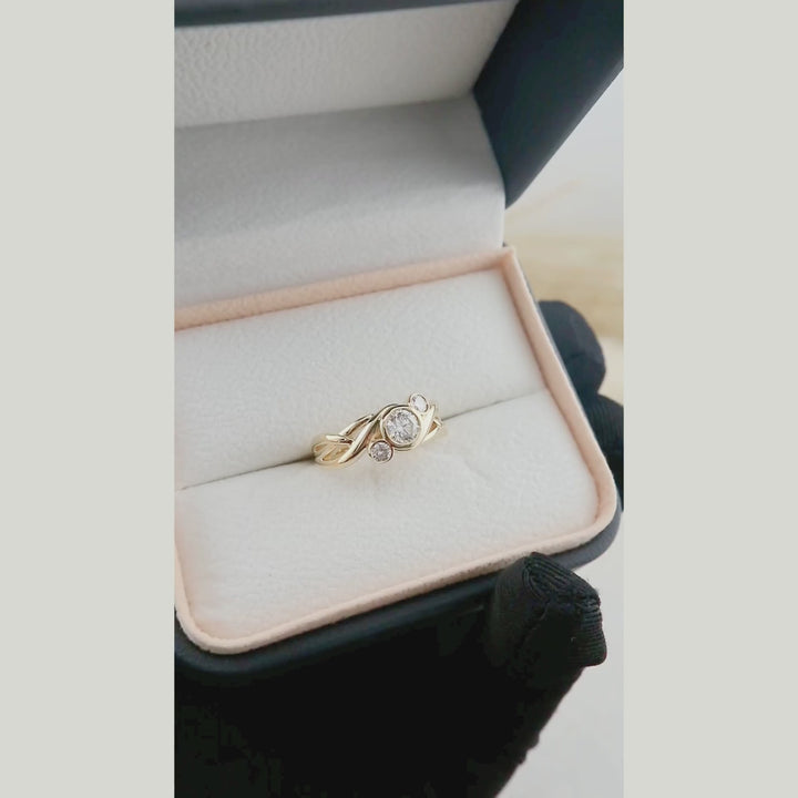 Bague Torsade en or 14K - 18K ou platine et diamants