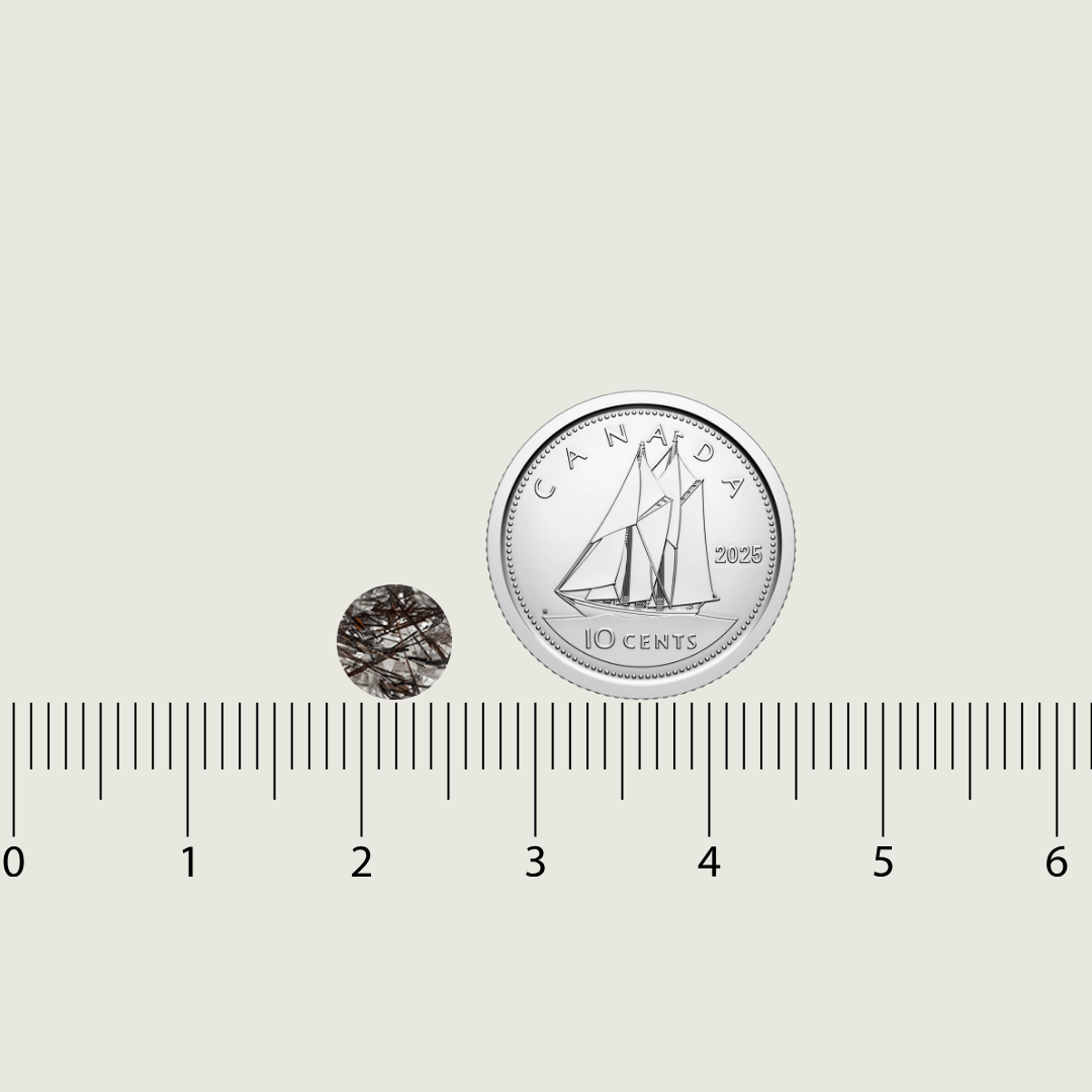 Mathieu Blanchard Quartz Naturel Rutilé Taille brillant rond 6 mm