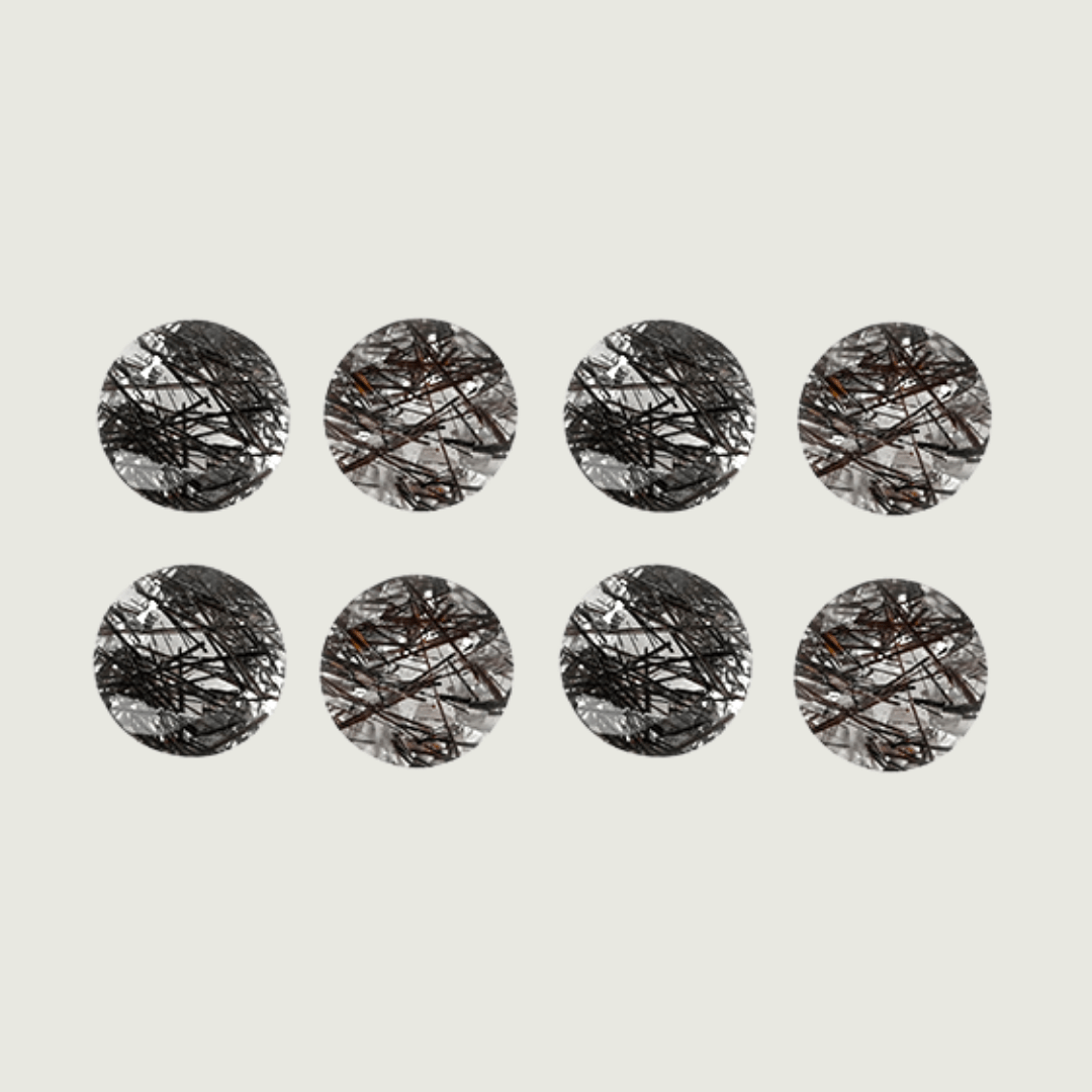 Mathieu Blanchard Quartz Naturel Rutilé Taille brillant rond 6 mm