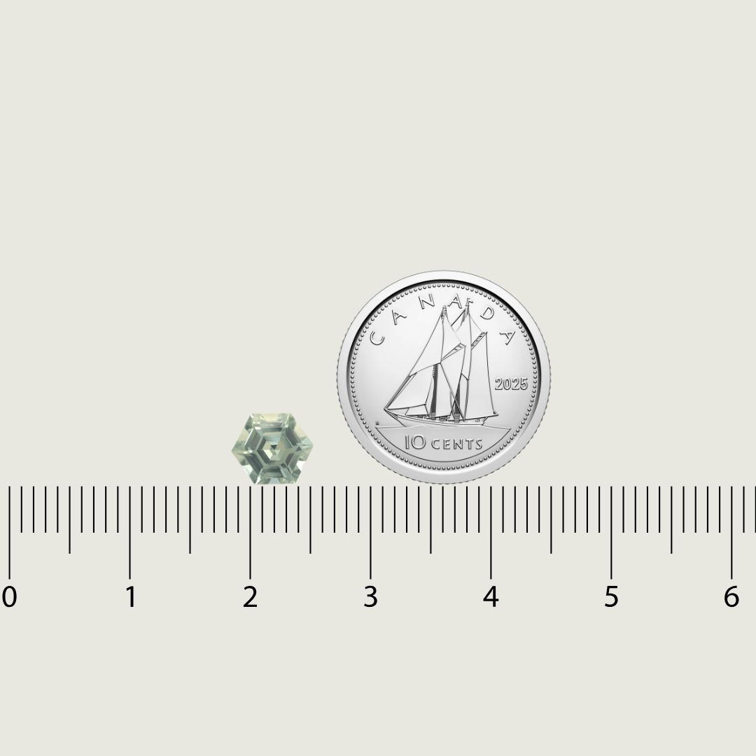 Mathieu Blanchard Saphir Naturel Dry Cottonwood Creek - Montana - Vert Taille Hexagone