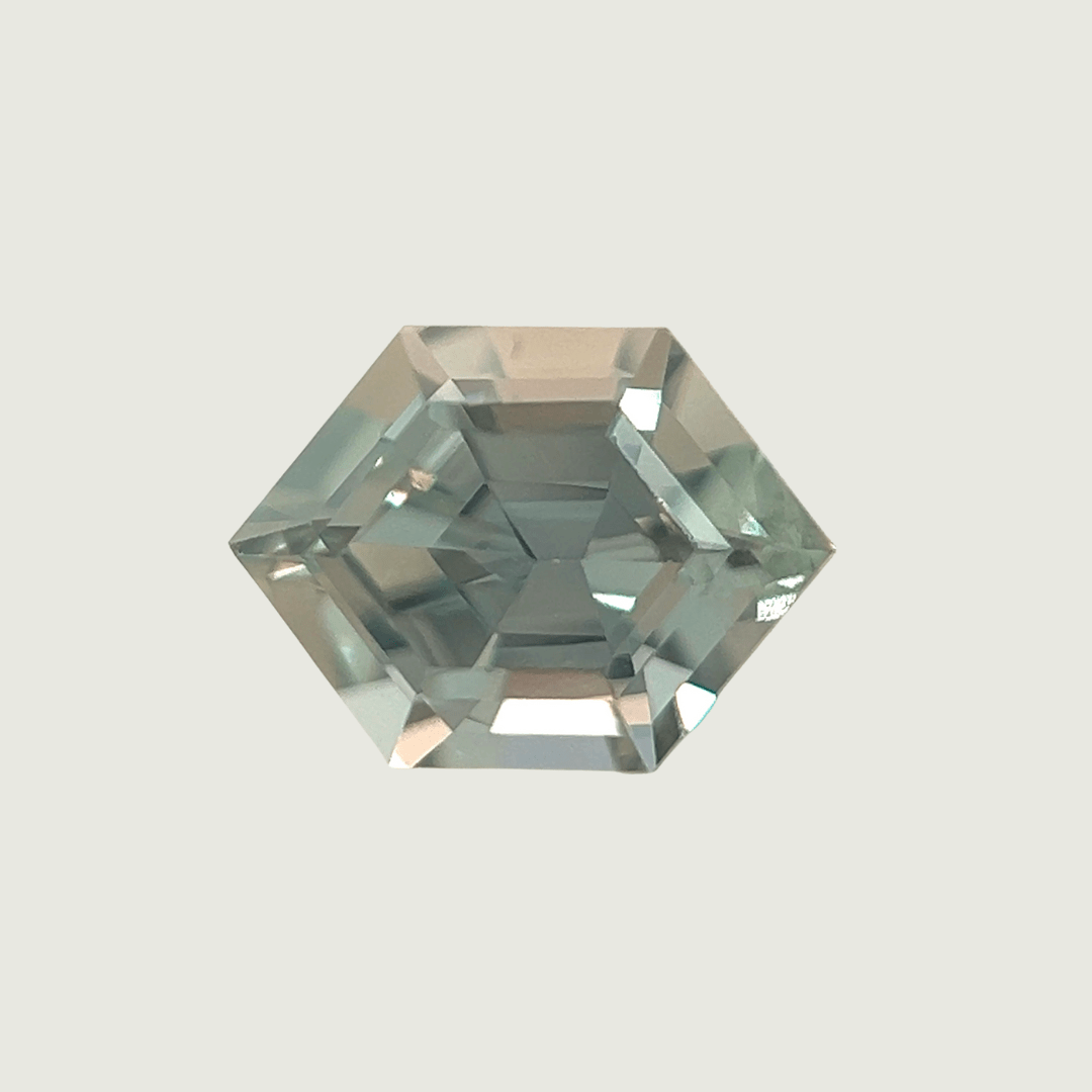 Mathieu Blanchard Saphir Naturel Dry Cottonwood Creek - Montana - Vert Taille Hexagone