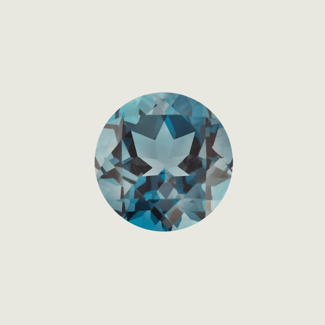 Mathieu Blanchard Topaze Naturel Bleu London Taille brillant rond 4 mm
