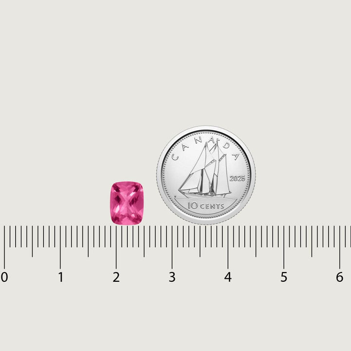 Mathieu Blanchard Topaze Naturel Rose Taille Émeraude Coussin 6x8 mm