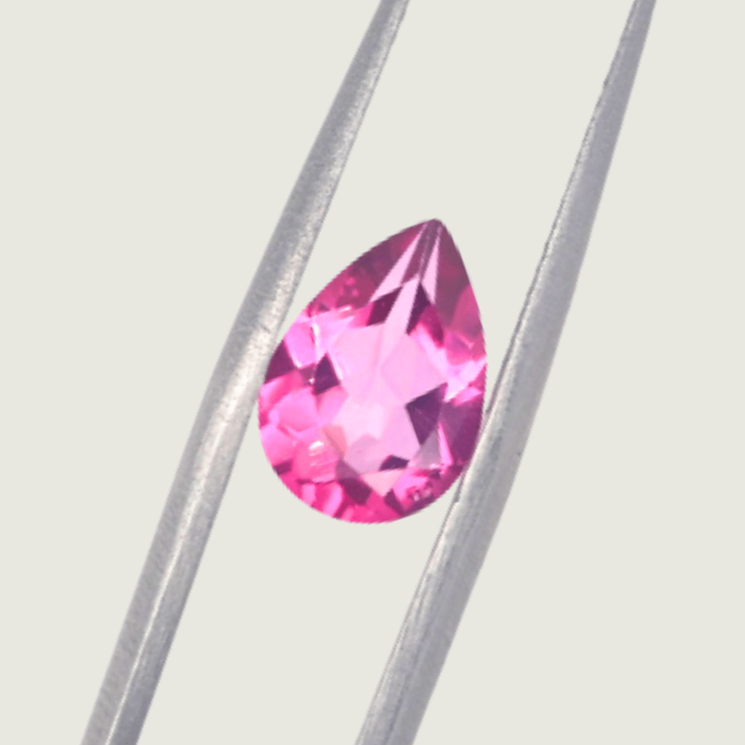 Mathieu Blanchard Topaze Naturel Rose Taille Poire 7x9 mm