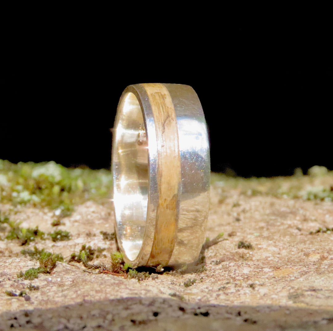 Atelier du bon bouleau Bagues Bague en bois et argent sterling ou or 14K - 18K personnalisée