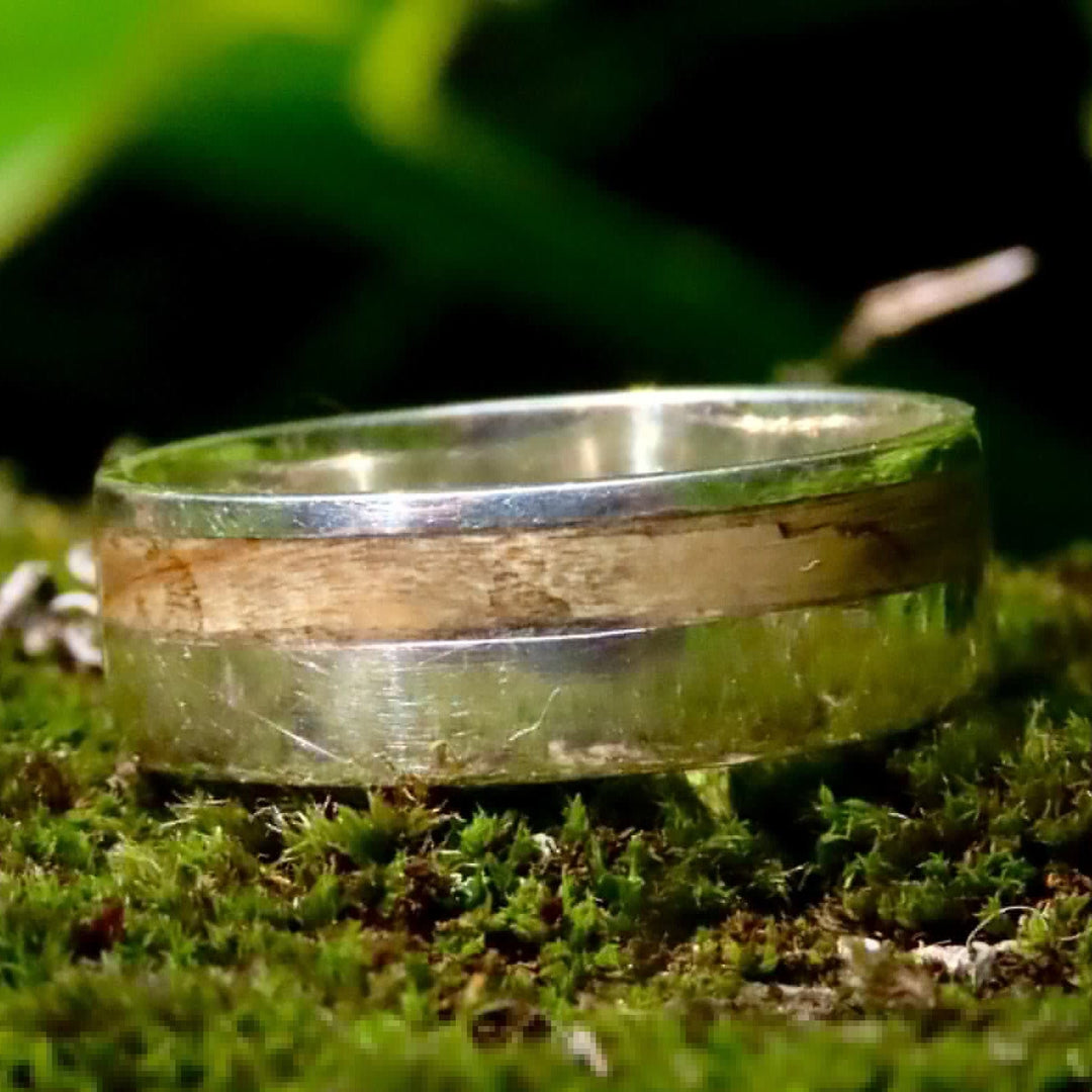 Atelier du bon bouleau Bagues Bague en bois et argent sterling ou or 14K - 18K personnalisée