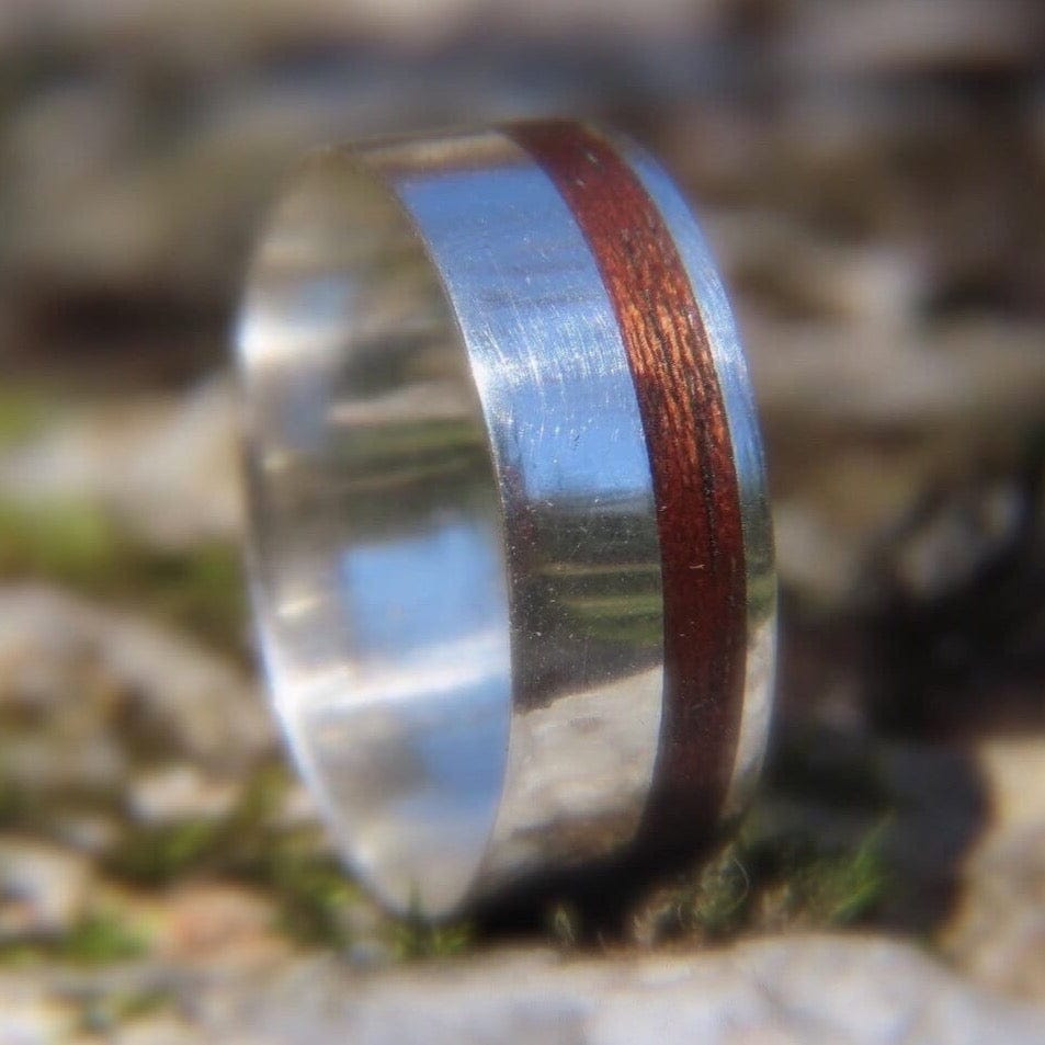 Atelier du bon bouleau Bagues Bague en bois et argent sterling ou or 14K - 18K personnalisée