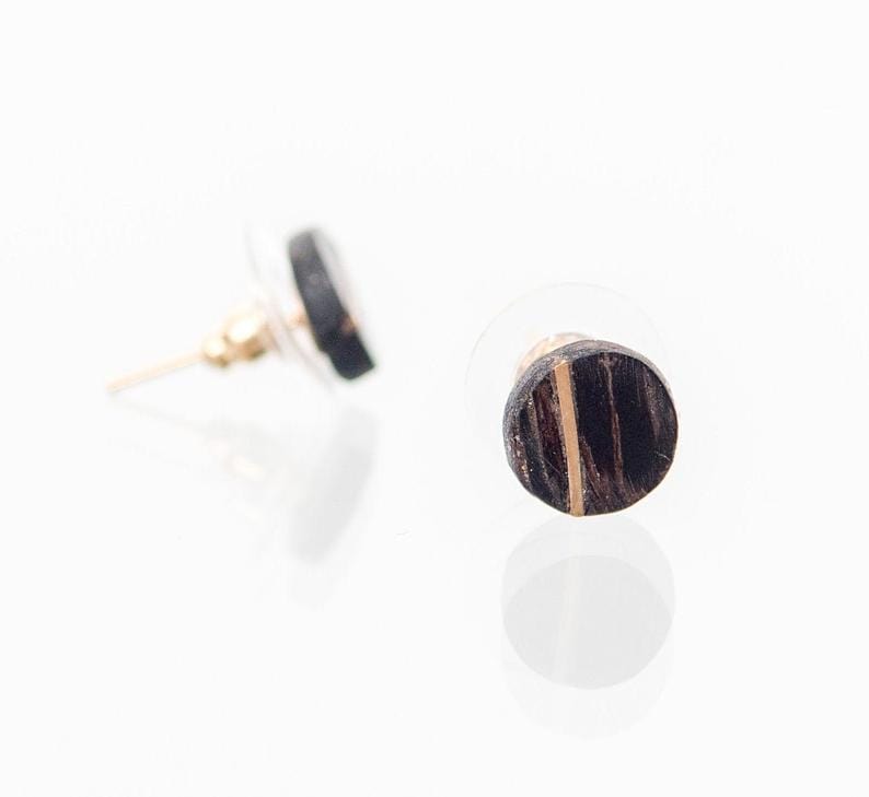 Atelier du bon bouleau Boucles d'oreilles en bois et argent sterling ou or 14K personnalisée