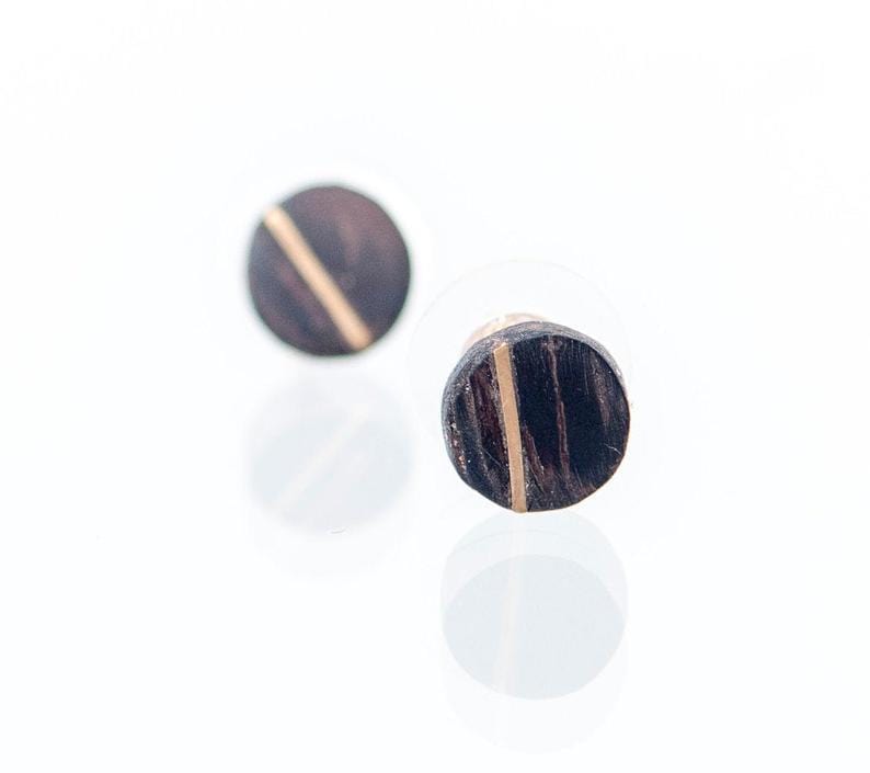 Atelier du bon bouleau Boucles d'oreilles en bois et argent sterling ou or 14K personnalisée