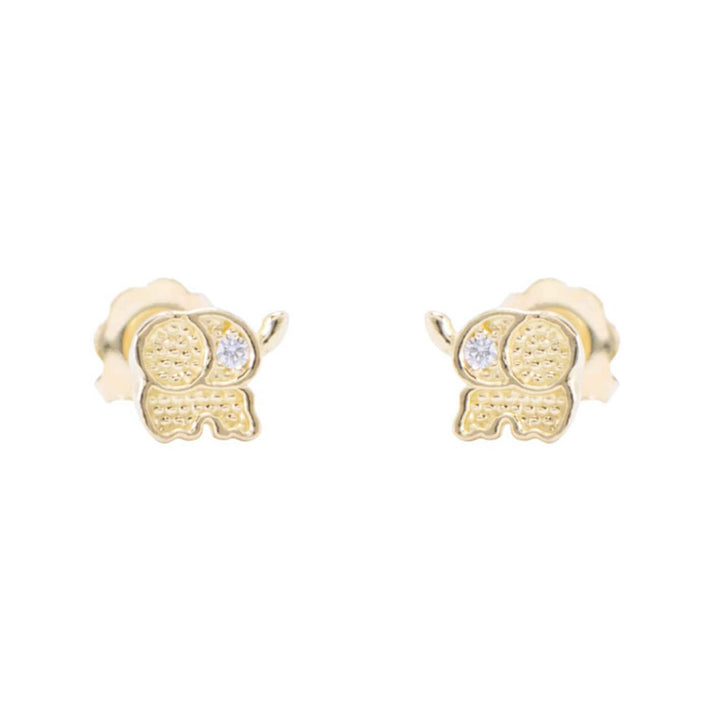 - Boucles d'oreilles Éléphanteaux et cz sur or 10K