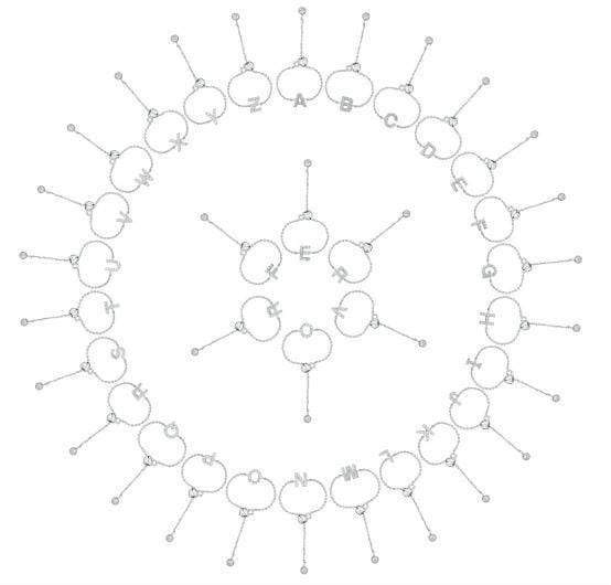 Fervor Montréal Bague lettre cz en argent 925 plaqué rhodium