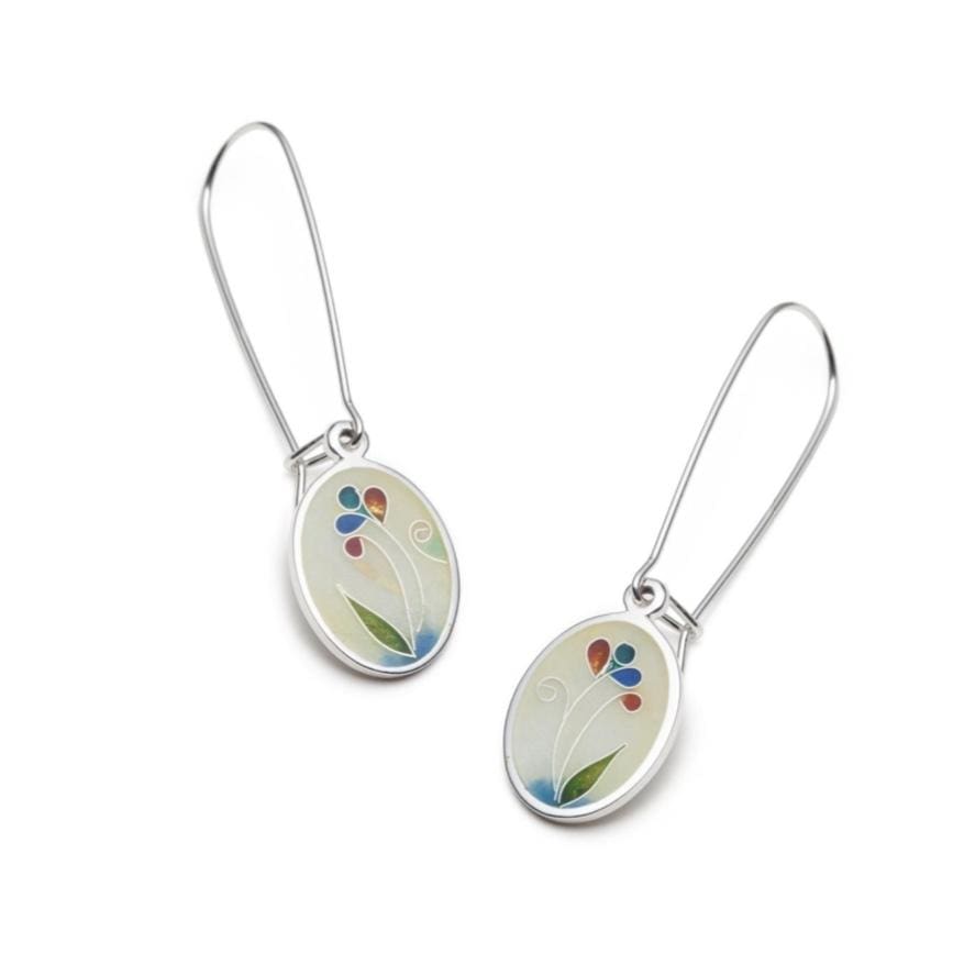 Gayane Avetisyan Boucles d'oreilles Floral en argent fin et émail